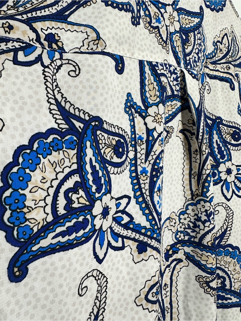 TOMMY HILFIGER Paisley Button Down Blouse Coastal Boho Preppy - Picture 5 of 9